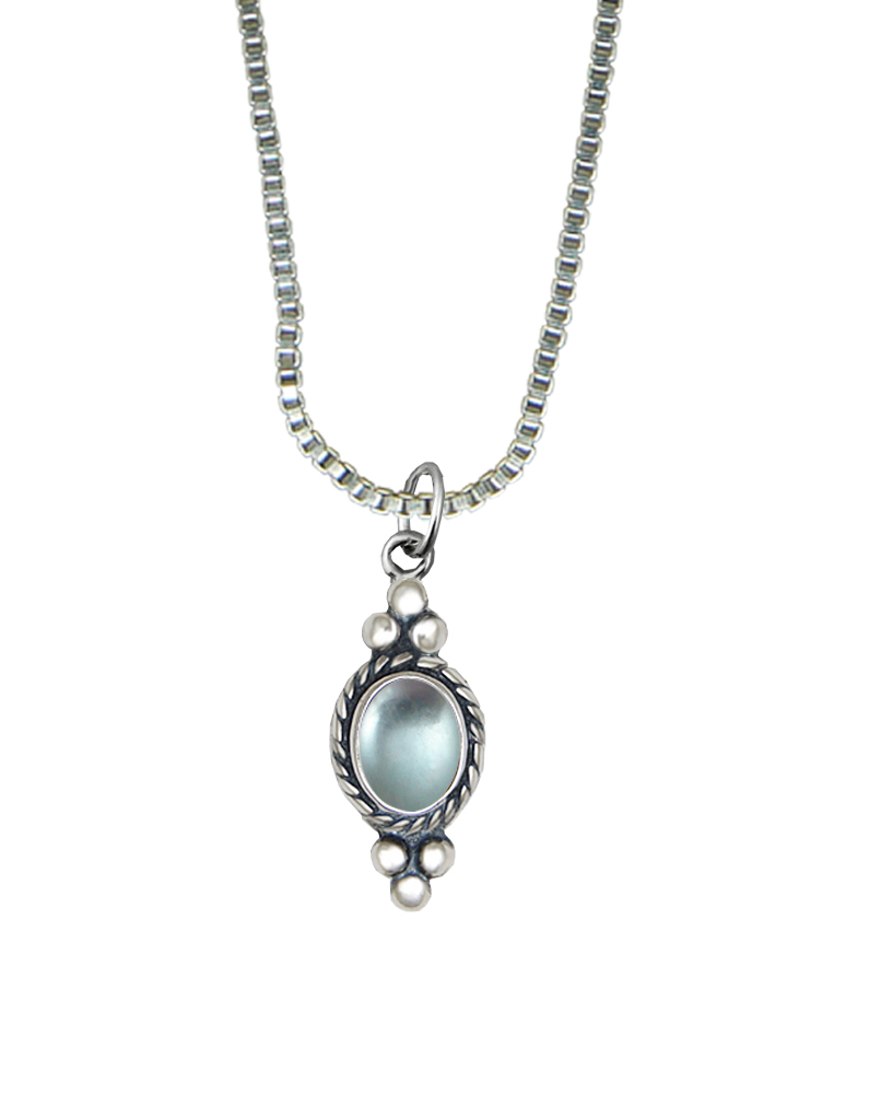 Sterling Silver Little Blue Topaz Pendant Necklace